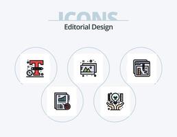 Editorial Design Linie gefüllt Icon Pack 5 Icon Design. Bleistift. Zeichnung. Ausbildung. Design. Zauberer vektor