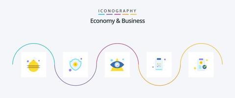 Economy und Business Flat 5 Icon Pack inklusive Clip. Geschäft. Strategie. Management vektor