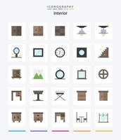 kreatives Interieur 25 flaches Icon Pack wie Einbau. Lampe. Licht. Innere. Innere vektor