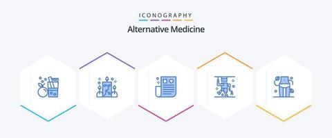 alternativ medicin 25 blå ikon packa Inklusive midja. medicinsk. läkemedel. skada. olycka vektor