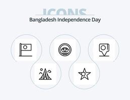 Bangladesch Unabhängigkeitstag Linie Icon Pack 5 Icon Design. Bangladesch. Wahrzeichen. Bangladesch. Anwesen. Gebäude vektor