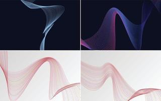 Wellenkurve abstrakte Vektorhintergründe für einen einzigartigen und auffälligen Look vektor