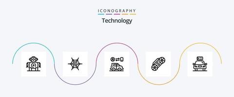 Technology Line 5 Icon Pack inklusive Power. elektrisch. Mann. Ökologie. Technologie vektor