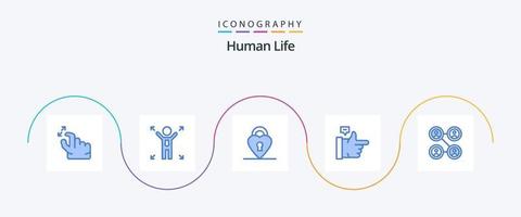 mänsklig blå 5 ikon packa Inklusive . social. kärlek. vänner. tummen upp vektor