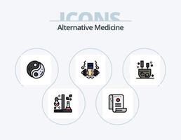 alternativ medicin linje fylld ikon packa 5 ikon design. friskvård. sjukvård. rör. läkemedel. medicin vektor