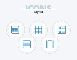 Layout blau Icon Pack 5 Icon-Design. . Liste. Feld. rationalisieren. Layout vektor