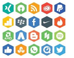 20 Social-Media-Icon-Packs, darunter Like Houzz Blackberry Blogger Amd vektor