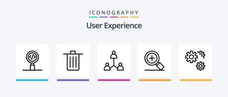 User Experience Line 5 Icon Pack inklusive Pfeil. Kreis. Benutzer. Herz. hochladen. kreatives Symboldesign vektor