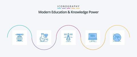 Moderne Bildung und Wissen Power Blue 5 Icon Pack inklusive mathematischer Formel. Mathematik . Geometrie. Ausbildung. Hardware vektor