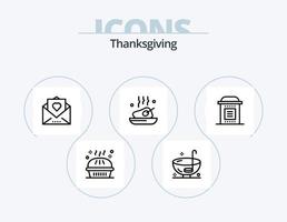 Thanksgiving Line Icon Pack 5 Icon Design. Gemüse. Sonnenblume. püriert. Ernte. regnerisch vektor