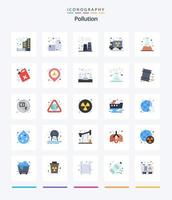 kreative Verschmutzung 25 Flat Icon Pack wie Gas. Abfall. Verschmutzung. Rohr. LKW vektor