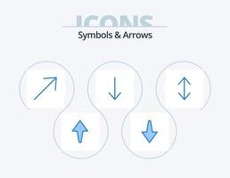 symboler och pilar blå ikon packa 5 ikon design. . ner. vektor