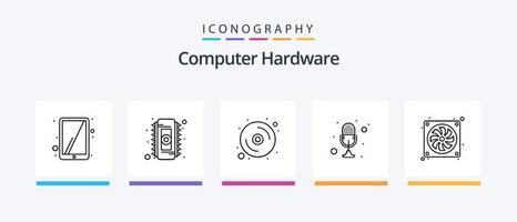 Computer Hardware Line 5 Icon Pack inklusive Hardware. hdmi. Computer. USB. Kabel. kreatives Symboldesign vektor