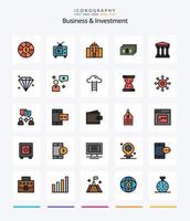kreativ företag och investering 25 linje fylld ikon packa sådan som diamant. Bank. användare. användare. pengar vektor