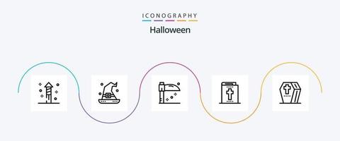 halloween line 5 icon pack inklusive gruselig. Grusel. Urlaub. Halloween. Urlaub vektor