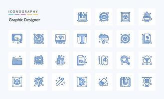 25 blaue Icon-Packs für Grafikdesigner vektor