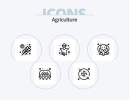 Landwirtschaftslinie Icon Pack 5 Icon Design. Blatt. Anlage. Landwirtschaft. Natur. Landwirtschaft vektor