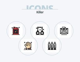 Killerlinie gefüllt Icon Pack 5 Icon Design. Kreuzung. Sirene. Arzneimittel. Polizei. Alarm vektor