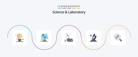 vetenskap platt 5 ikon packa Inklusive . vetenskap. mus. ben. vetenskap vektor