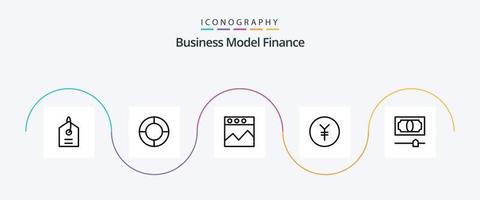 Finance Line 5 Icon Pack inklusive . Webseite. Geld. Kasse vektor