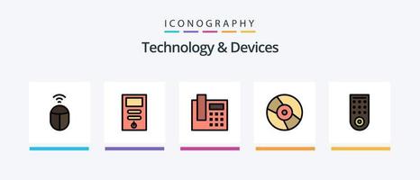 enheter linje fylld 5 ikon packa Inklusive . film. utskrift. filma. wifi. kreativ ikoner design vektor