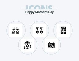 Happy Mothers Day Glyph Icon Pack 5 Icon Design. Mode. Zubehör . Ohrringe . Mutter vektor