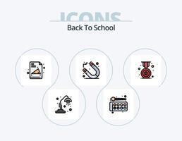 zurück zu Schullinie gefüllt Icon Pack 5 Icon Design. Ausbildung. Farbe. Berechnung. zurück zur Schule. Physik vektor