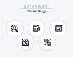 Editorial Design Linie gefüllt Icon Pack 5 Icon Design. schneiden. teilen. Design. Grafik-Design. digitale Grafik vektor