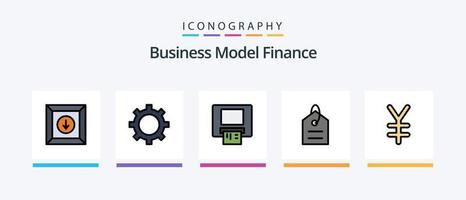 Finanzlinie gefülltes 5-Icon-Paket, einschließlich . Ziel. Finanzen. Finanzen. Produkt. kreatives Symboldesign vektor