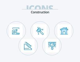 konstruktion blå ikon packa 5 ikon design. Hem. byggnad. mått. verktyg. konstruktion vektor