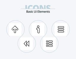 grundläggande ui element linje ikon packa 5 ikon design. pilar. höger. kärlek. pilar. pil vektor