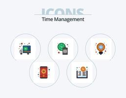 Zeitmanagement flach Icon Pack 5 Icon Design. Licht. Energie. Zeit. Uhr. Zeit vektor