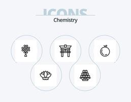 Chemielinie Icon Pack 5 Icon Design. . Flasche. Grad. chemisch. Molekül vektor