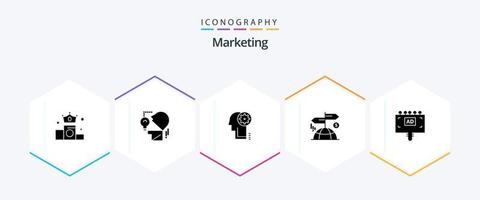 Marketing-Icon-Paket mit 25 Glyphen einschließlich Werbung. Marketing. Brainstorming. Finanzen. Werbung vektor