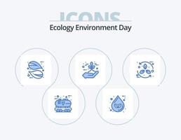 ekologi blå ikon packa 5 ikon design. grön. lantbruk. ekologi. skydd. natur vektor