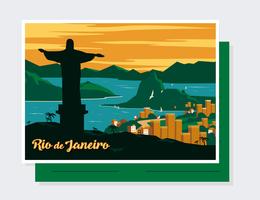 Rio De Janeiro-Postkarten-Vektor vektor