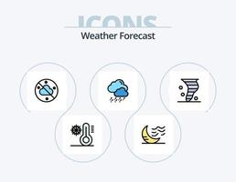 Wetterlinie gefüllt Icon Pack 5 Icon Design. Winter. Schnee. Wetter. Flocke. Regen vektor