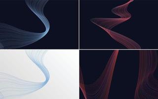 Wave Curve Abstract Vector Background Pack für einen stilvollen und eleganten Look