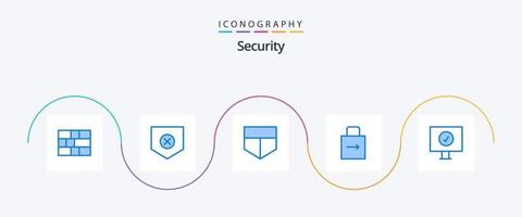 säkerhet blå 5 ikon packa Inklusive . dator. skydda. antivirus. skydda vektor