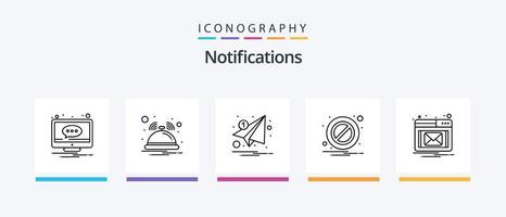 Benachrichtigungszeile 5 Icon Pack inklusive Benachrichtigung. heim. Benachrichtigung. Platzhalter. Benachrichtigung. kreatives Symboldesign vektor