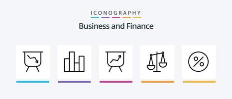 Finance Line 5 Icon Pack inklusive Business. hoch. Geschäft. Grafik. Stapel. kreatives Symboldesign vektor