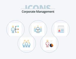 Corporate Management Flat Icon Pack 5 Icon Design. Konferenz. Geschäft. Management. Rekrutierung. Arbeit vektor