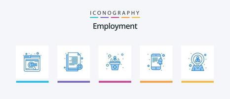 sysselsättning blå 5 ikon packa Inklusive hr. smartphone. avvisa. underrättelse. Tal. kreativ ikoner design vektor