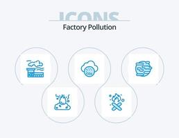 Fabrikverschmutzung blau Icon Pack 5 Icon Design. . Welt. Luft. Rauch. Hilfe vektor
