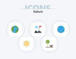 Natur flach Icon Pack 5 Icon Design. . Globus. Globus. Umfeld. Berge vektor