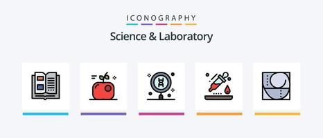 Wissenschaftslinie gefüllt 5 Icon Pack einschließlich Physik. Attraktion. Flaschen. Wissenschaft. Tropfer. kreatives Symboldesign vektor