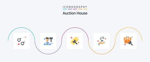 auktion platt 5 ikon packa Inklusive rättvisa. domstol. lag. märka. märka vektor