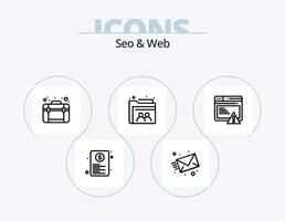 SEO und Web-Line-Icon-Pack 5 Icon-Design. . Netz. Zahnrad. seo. Netzwerk vektor