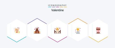 Valentine 25 Flat Icon Pack inklusive Liebe. Liebe. Bogen. Tag. Valentinstag vektor