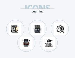 inlärning linje fylld ikon packa 5 ikon design. dator. ekvation. svar. utbildning. Beräkna vektor